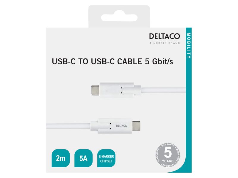 Deltaco Laddkabel USB-C USB-C