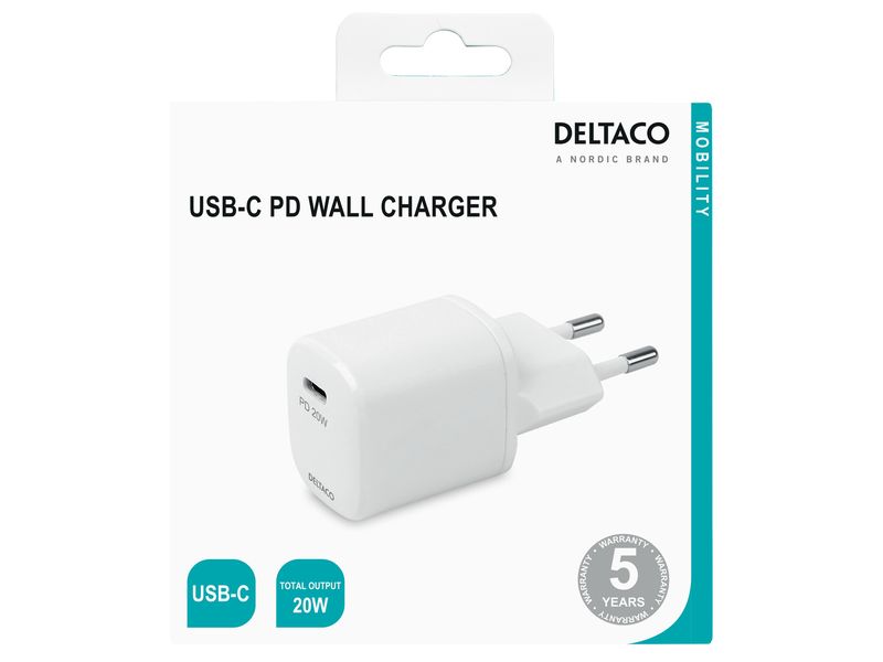 Deltaco Väggladdare USB-C