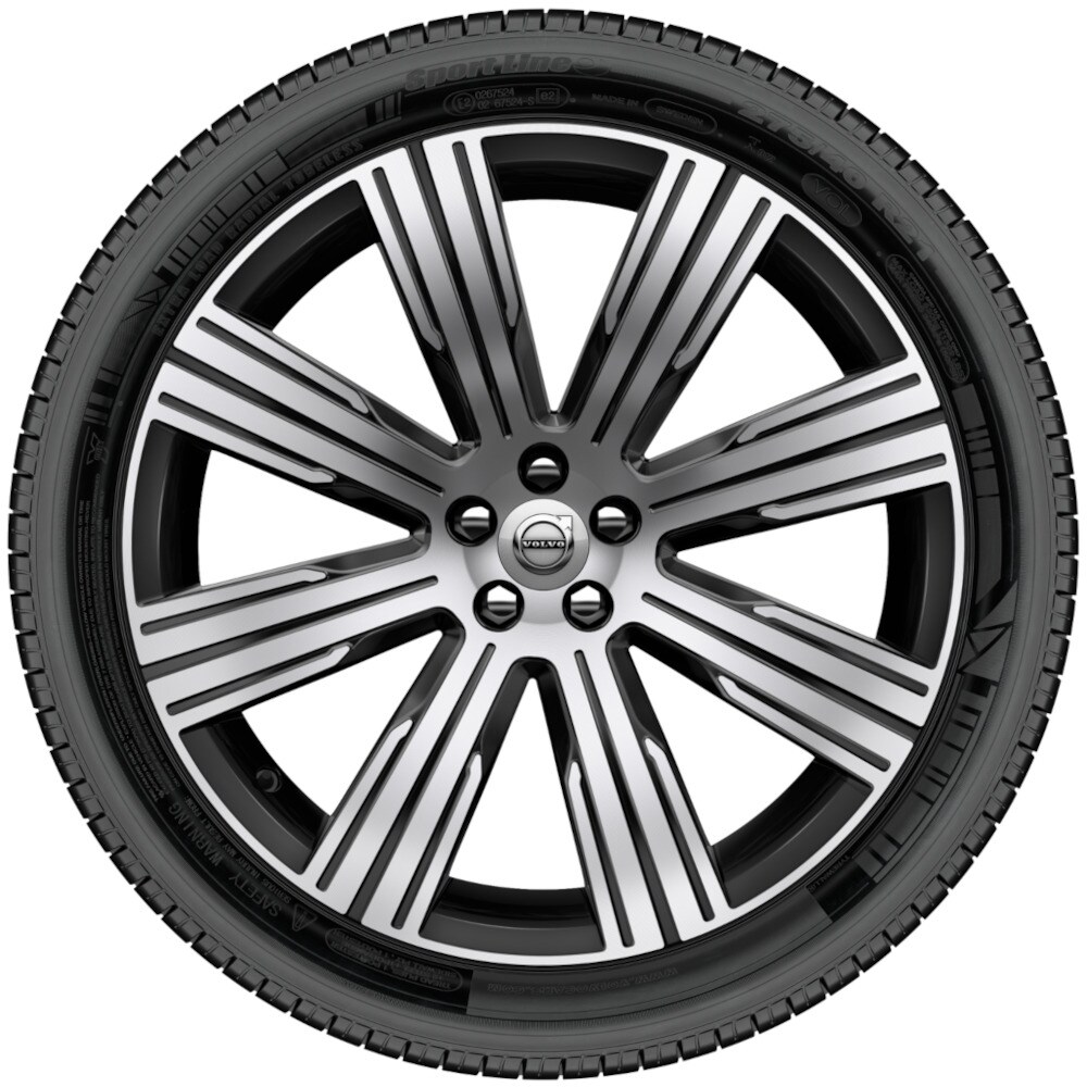Volvo Original 21&quot; 8-Multi Spoke Black Diamond Cutl - 1081