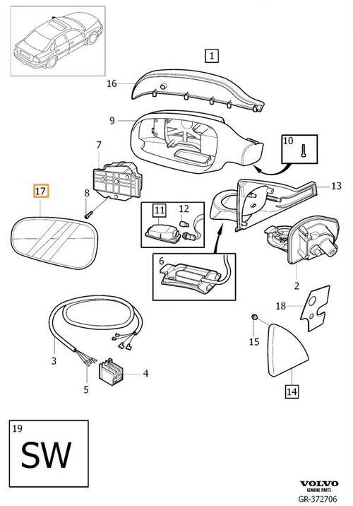 Volvo Original Backspegelglas