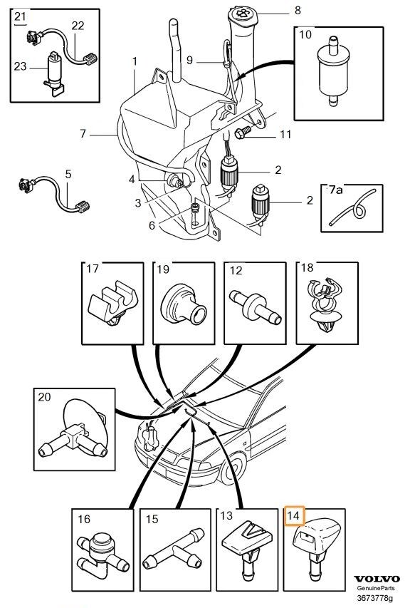 Volvo Original Spolarmunstycke