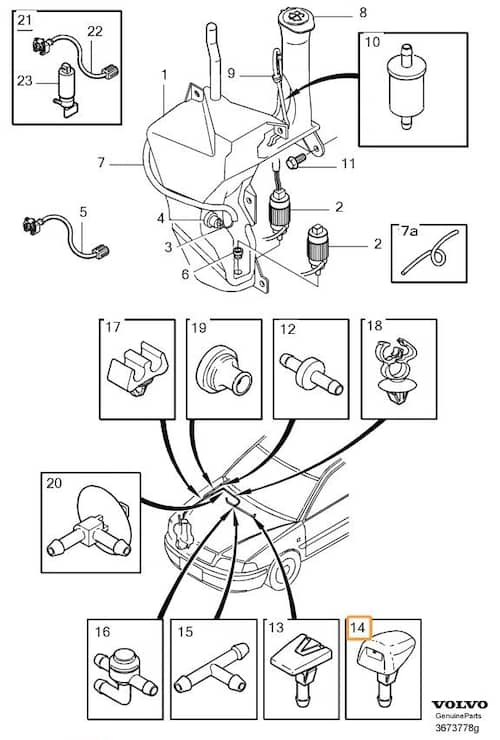 Volvo Original Spolarmunstycke