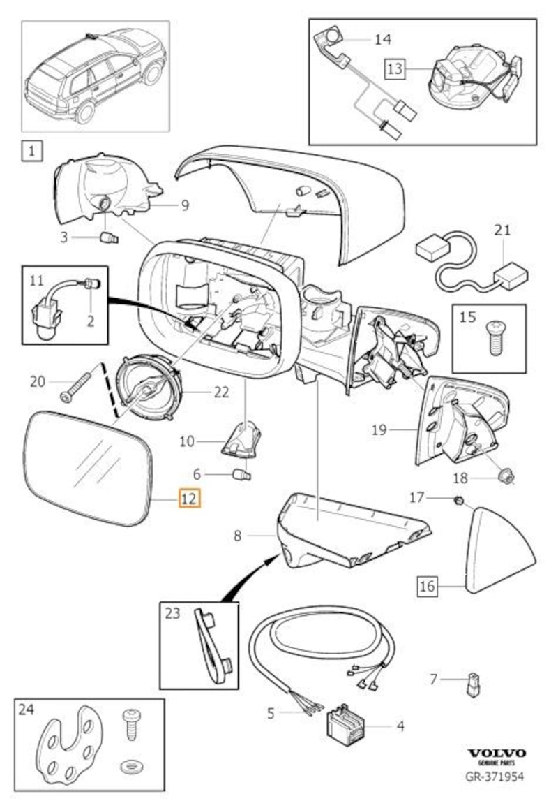 Volvo Original Backspegelglas