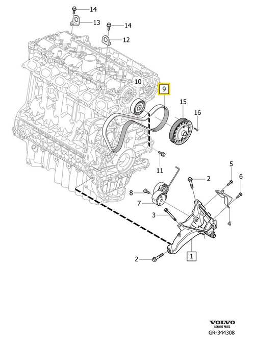 Volvo Original Hjälpaggregatsrem