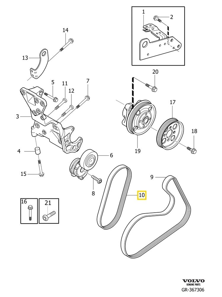 Volvo Original Hj&#228;lpaggregatsrem