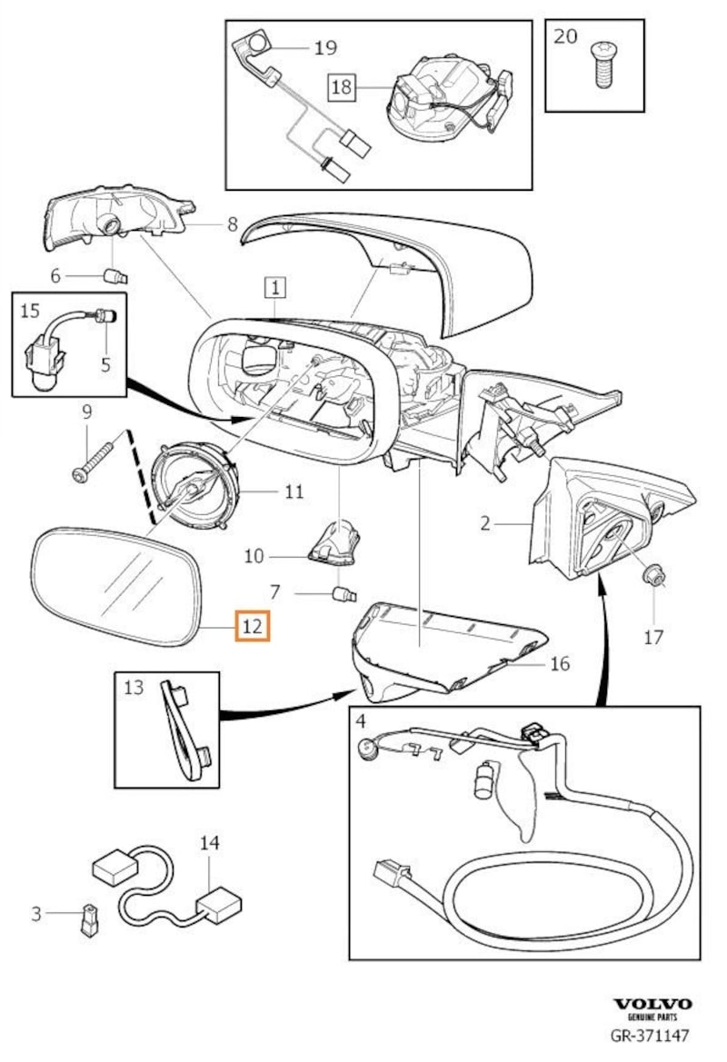 Volvo Original Backspegelglas