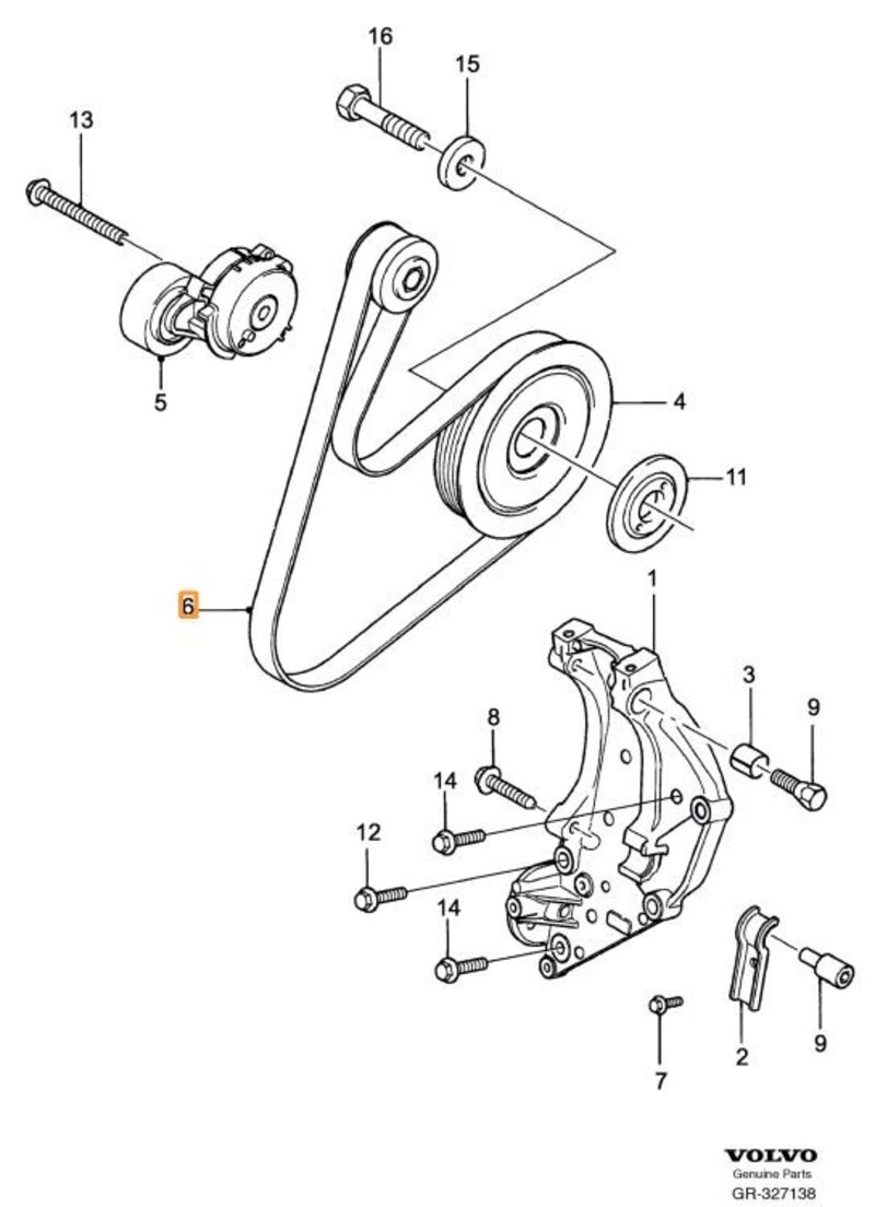 Volvo Original Hjälpaggregatsrem