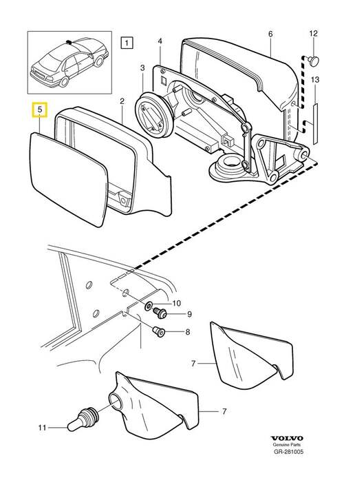 Volvo Original Backspegelglas