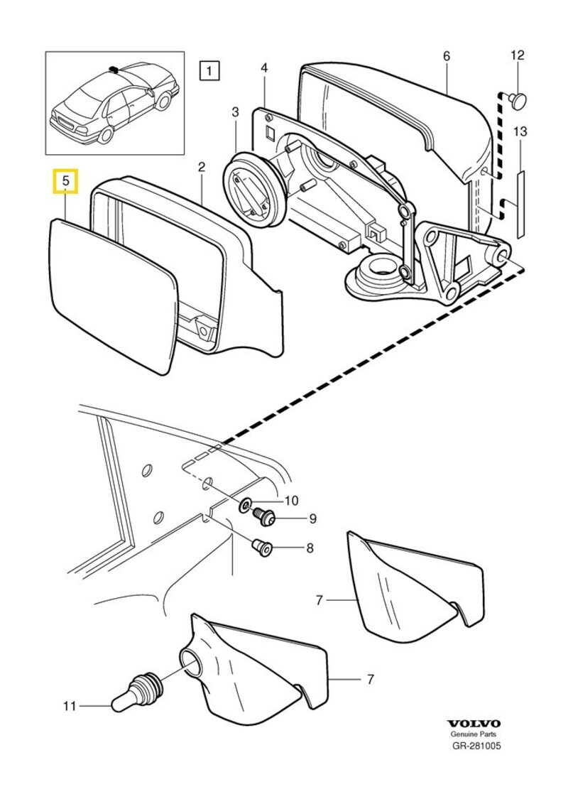 Volvo Original Backspegelglas