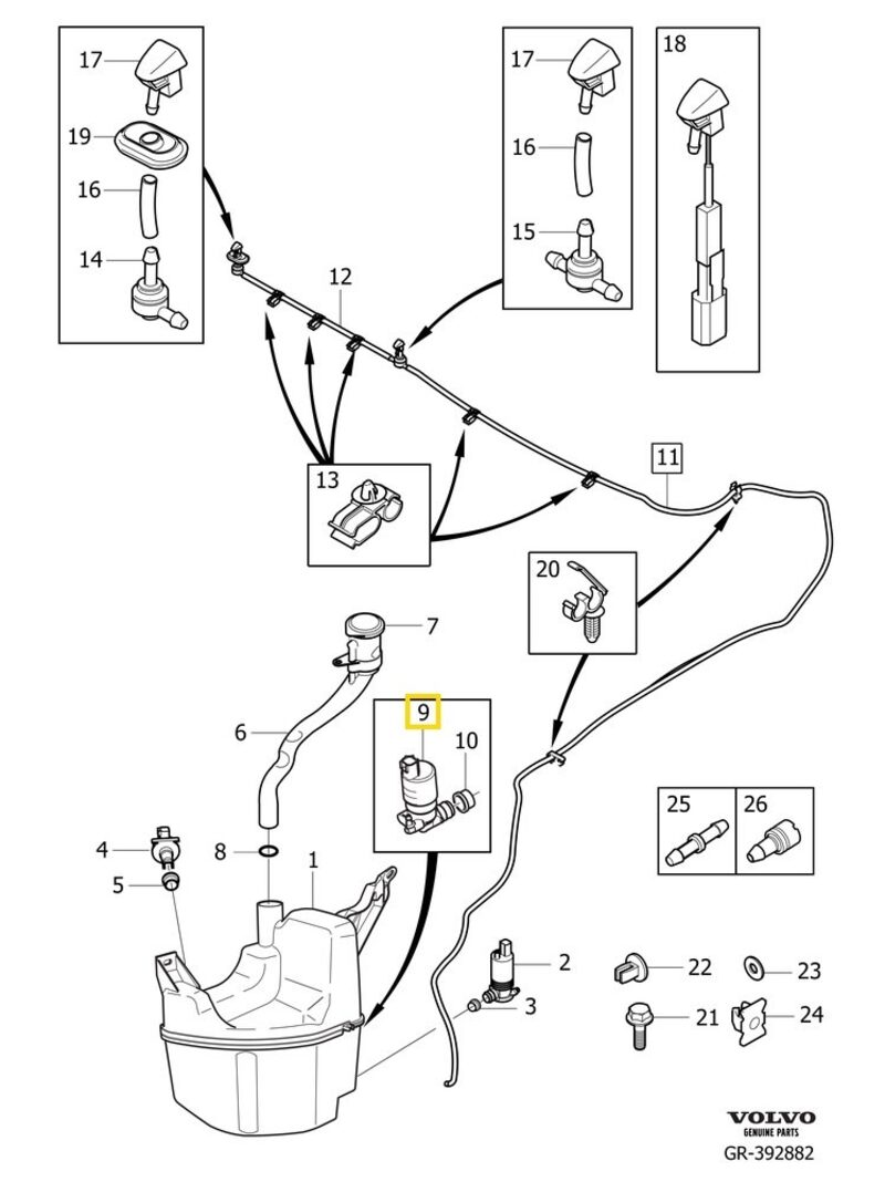 Volvo Original Spolarpump