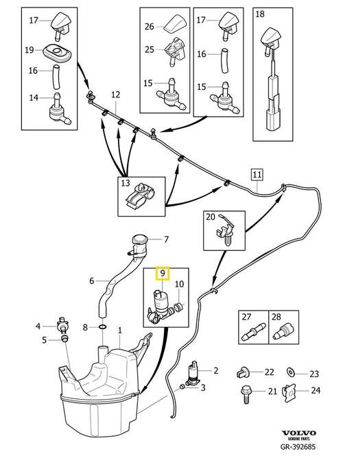 Volvo Original Spolarpump