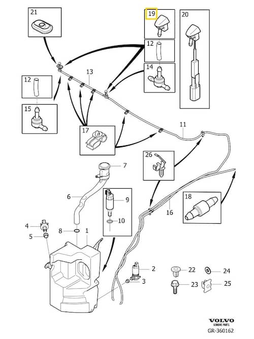 Volvo Original Spolarmunstycke