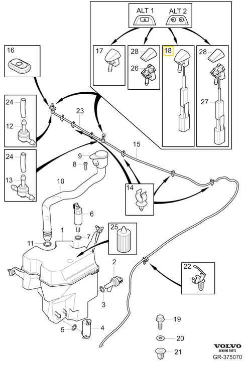 Volvo Original Spolarmunstycke