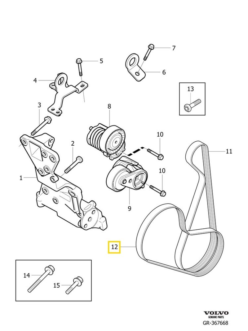 Volvo Original Hjälpaggregatsrem