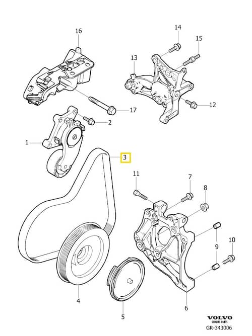Volvo Original Hjälpaggregatsrem