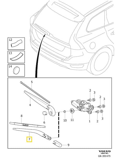 Volvo Original Torkararm