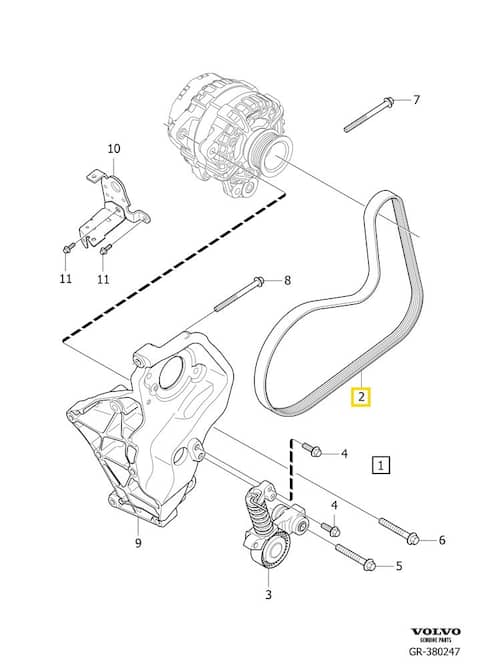 Volvo Original Hjälpaggregatsrem