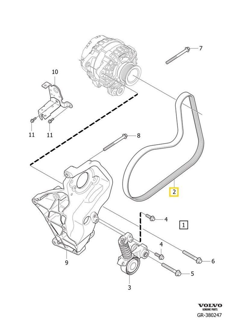 Volvo Original Hjälpaggregatsrem