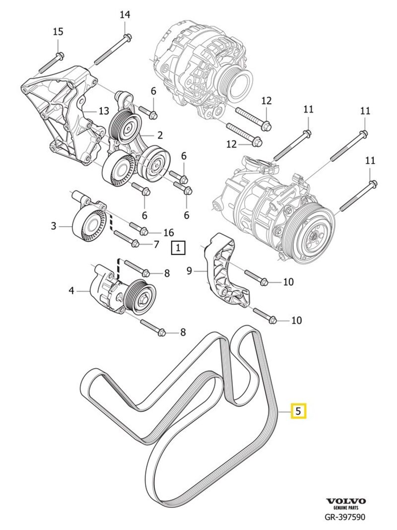 Volvo Original Hjälpaggregatsrem