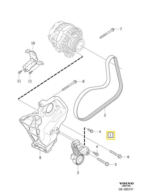 Volvo Original Hjälpaggregatsremsats
