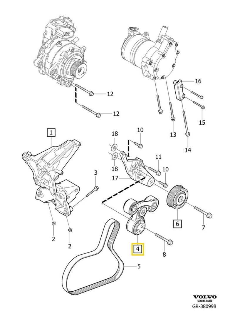 Volvo Original Hjälpaggregatsremsats