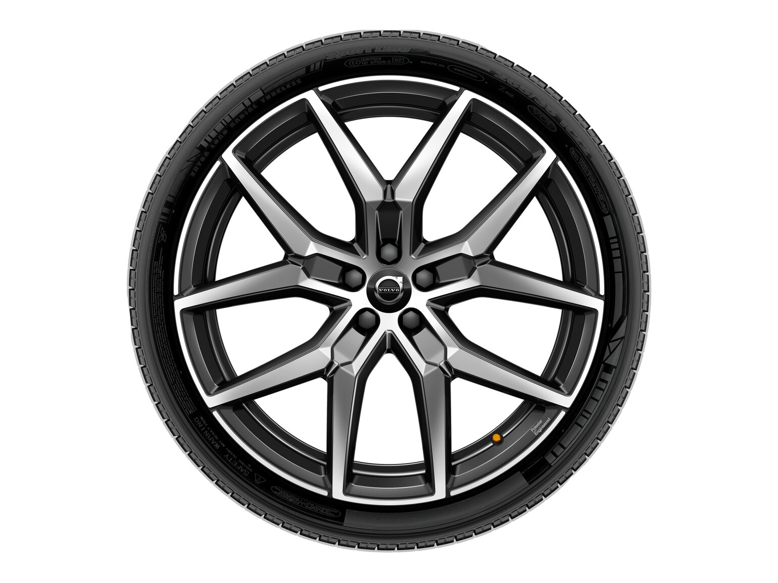 Volvo Original 20&quot; 5-Y Spoke Black Polished Forged