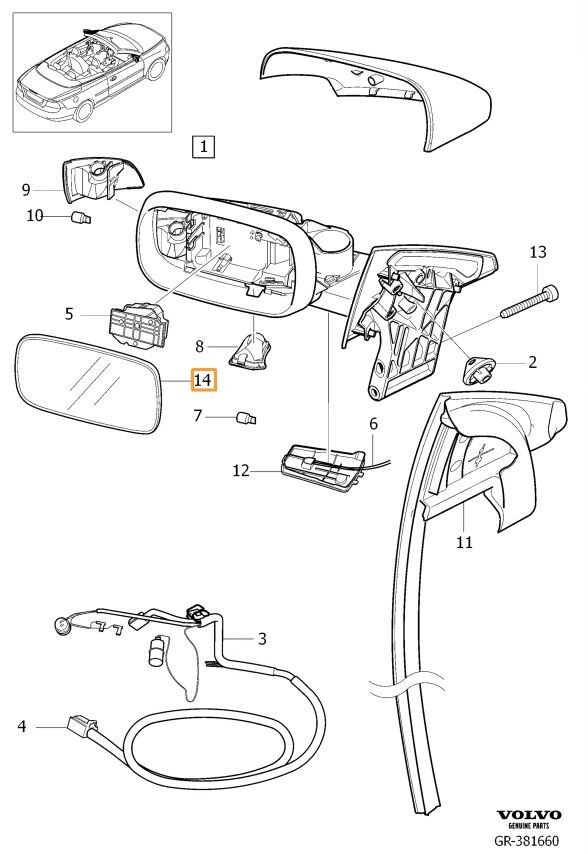 Volvo Original Backspegelglas