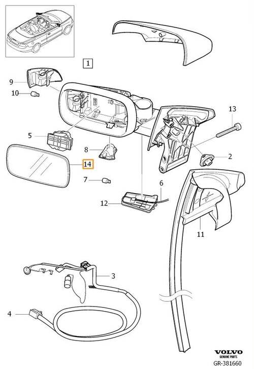Volvo Original Backspegelglas
