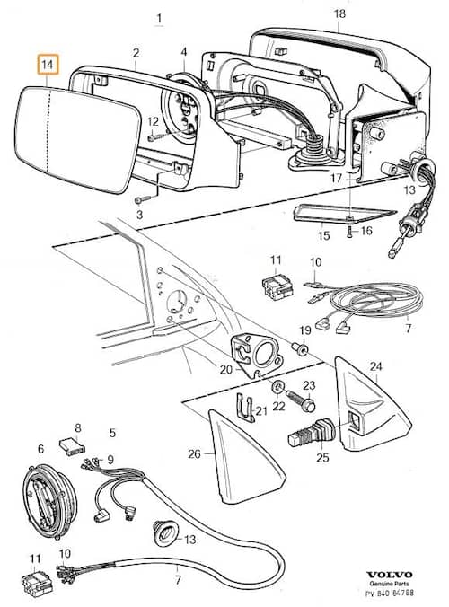 Volvo Original Backspegelglas