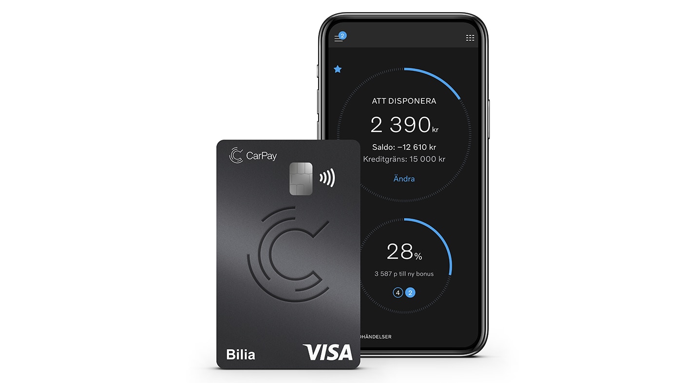 Delbetala med Biliakortet CarPay.